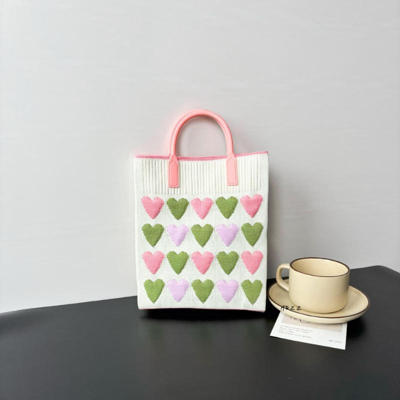 New large-capacity knitted bag, mobile phone bag, niche shoulder messenger bag, high-end, cartoon fashion handbag.