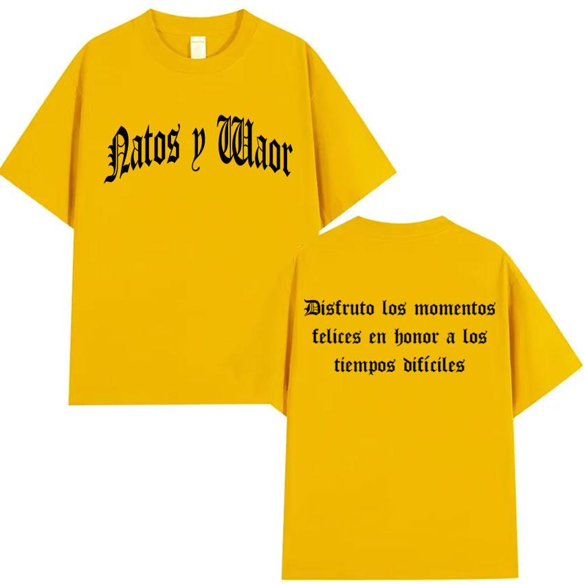 Rapper NATOS WAOR Tour 2025 Pop Shirts Mens Clothes Double Sided Hip Hop Tshirts Summer Oversized Short Sleeves Unisex Tshirt