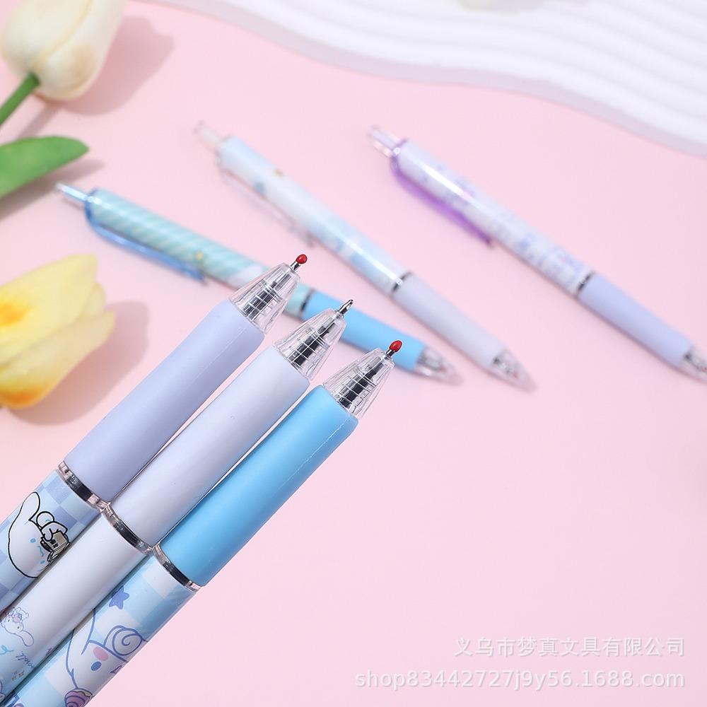 Sanrio Characters Kuromi Melody Cinnamoroll Press Gel Pens Kawaii Stationery Black Ink Writing Pens