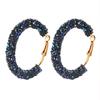 Sparkle Hoop Earrings For Women Punk Rock Big Crystal Black White Color Personality Retro Exaggeration Fashion Jewelry Kae157