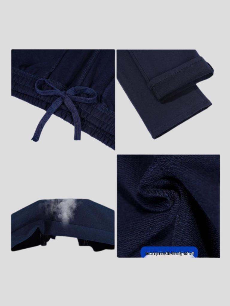 Kinder-verdickte Marineblau, Schwarz und Grau Sporthosen mit Bündchen - Unisex Schuluniform für Jungen und Mädchen (Frühling Herbst)