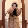 Women Coral Fleece Bathrobe Hooded Flannel Robe Set Thick Warm Loungewear Fall Winter