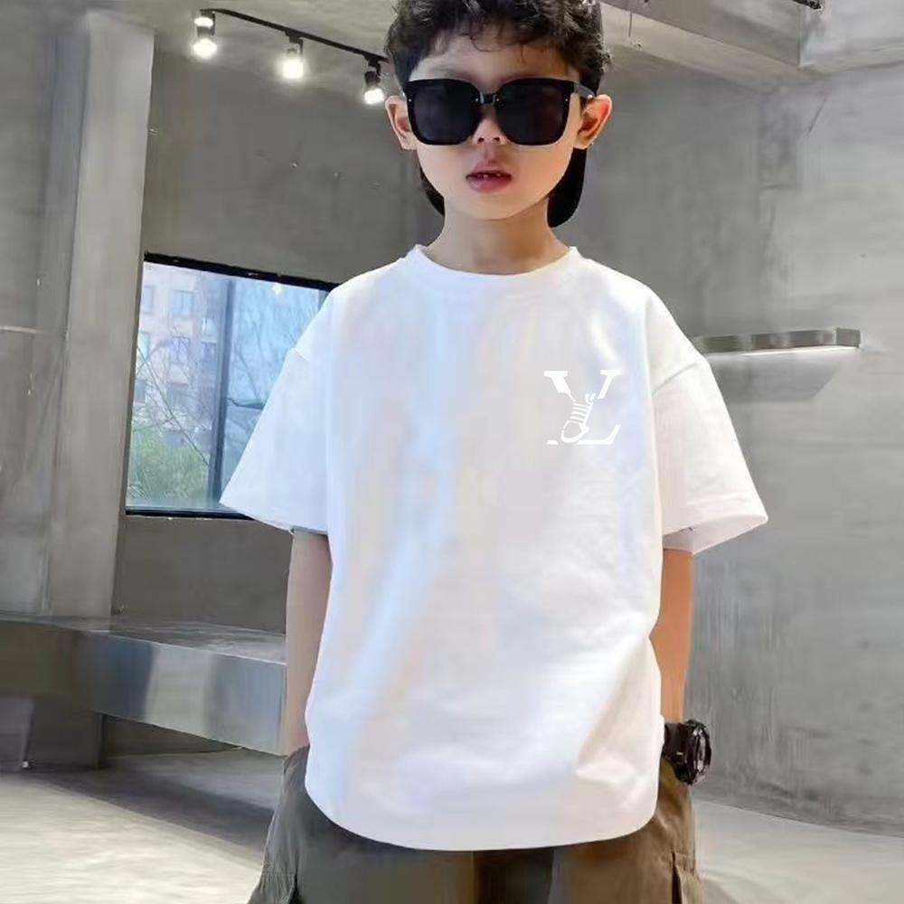 Sommer Luxusmarke Buchstaben Grafik Kinder T-Shirt Baby Junge Mädchen Kleidung Sport Kurzarm Baumwolle Kinder Mode