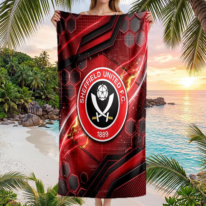 Asciugamano da Spiaggia Sheffield United Football Morbido Microfibra Asciugamano Estivo Asciugatura Rapida Assorbente per Spiaggia Piscina Viaggio