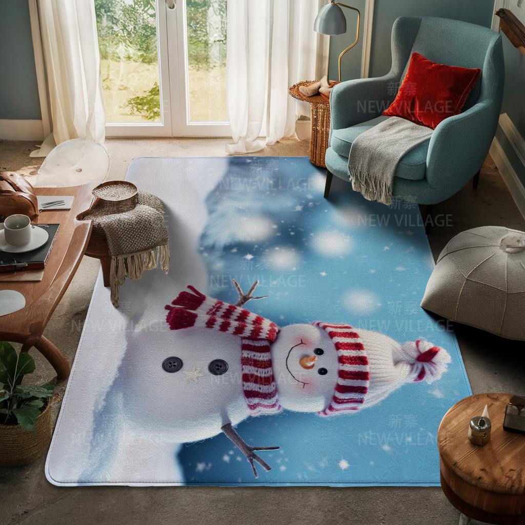 House Entrance Carpet Home Door Mat Living Room Bath Foot Bathroom Non-slip Water Absorption Rugs Bath Merry Christmas Winter