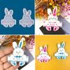Shiny Glossy Easter Couple for Key Pendant Mold Resin Craft Easter Day Bunny Mold for DIY Keychain Necklace Charms Makin