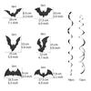 30Pieces Bats Swirls Ornament Ceiling Decoration for Birthday Festival Home Ceiling Swirls Ornament
