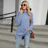 2026 High-Neck Loose Long-Sleeve Slit T-Shirt for Women: Autumn/Winter Collection