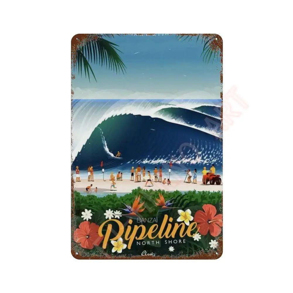 Nordic Travel Poster Aesthetic Vacation Illustration Metal Tin Sign Plaque Wall Mural Plates Home Decoration Kawaii Room Decor