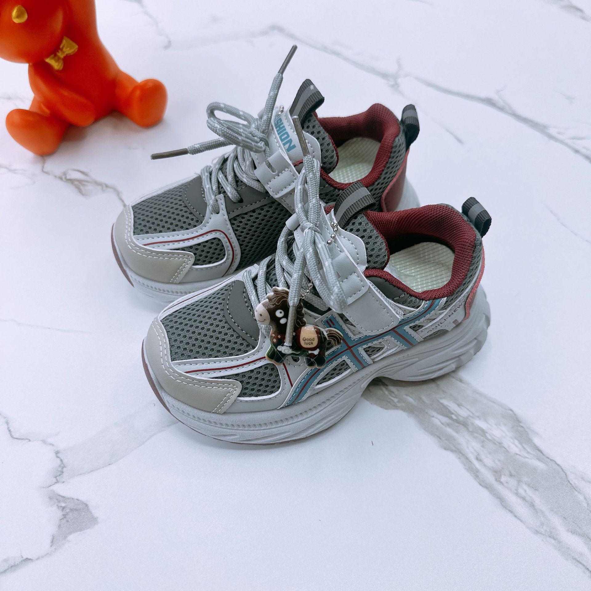 

Children s Spring 2026 Soft Sole Unisex Sports Shoes - Breathable, Non-slip Double Mesh Design Size 27 (Shoe Length 17CM) вина червоного кольору