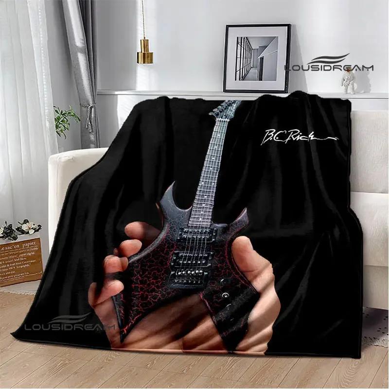B.C.rich Guitar Logo Printed Blanket Flange Blanket Soft and Comfortable Blanket Warm Blanket Blankets for Beds Birthday Gift