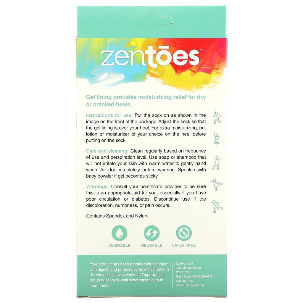 ZenToes Fuzzy Gel Heel Socks, Fuzzy Blue, 1 Pair