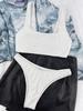 New 2024 Sexy Ribbed Sports Bikini Women Swimsuit Female Swimwear Two Pieces Bikini Set Triangle Bather Bathing Suit Swim Lady