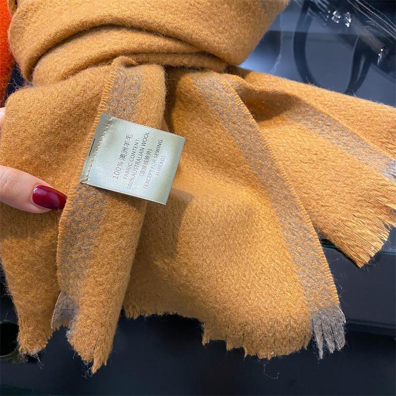 100 wool winter warm scarf women's shawl dual-purpose soft thickened fashion versatile scarf women