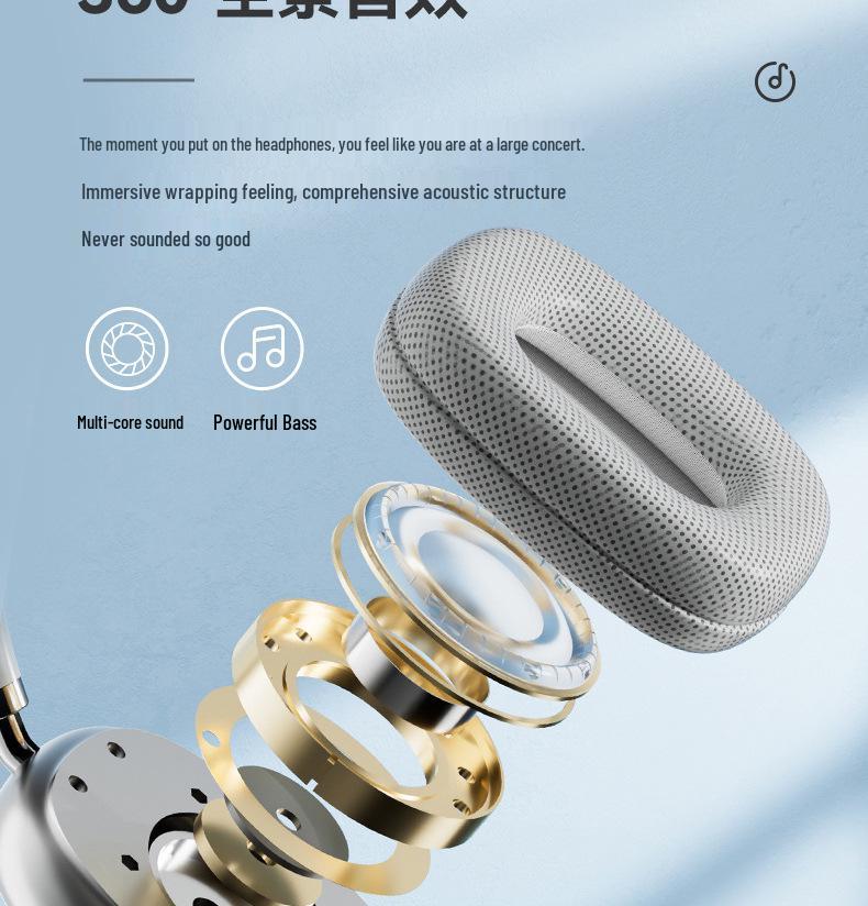 P9max Sports Bluetooth Earphones - Cute, Wireless, Over-Ear, Bluetooth 5.3.