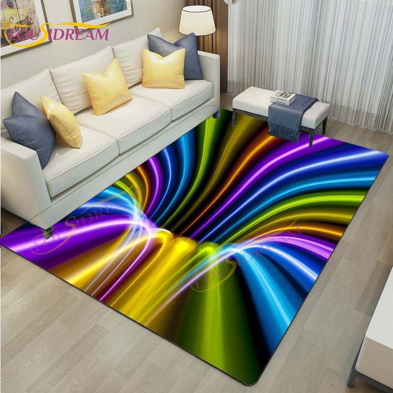 3D Vortex Illusion Rug Abstract Rug Modern Carpets for Living Room Area Rug Non Slip Floor Rug Teen's Rug Game Room Rug Play Mat