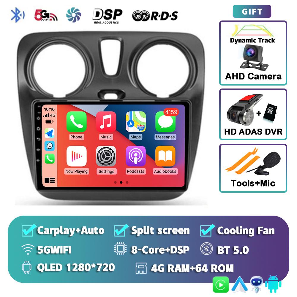 Android 14 Auto Carplay Car Radio For Renault Lodgy Dacia Dokker 2012 - 2020 Multimedia Video Player Navigation GPS Stereo Audio