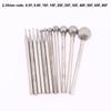 1/2Set Diamond Grind Needle Head Cutter Jade Carve Tool Engrave Rotary Spherical Burr Tool 2.35mm Shank Round Ball