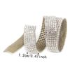 1pcs 1.2cm Width Rhinestone Ribbon Trim Iron On Crystal Glass Mesh Banding  For DIY Crafts