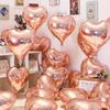 10pcs 18inch Rose Gold Red Pink Love Heart Foil Balloons Valentines Wedding Decoration Helium Balloon Birthday Party Supplies