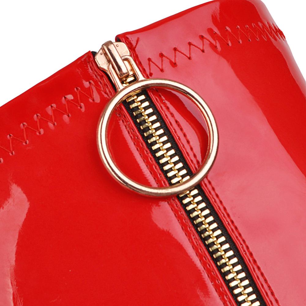 Mote Røde Lårhøye Støvletter Kvinner Sexy Over Kneet Høy Støvel Vintersko Stripper Hæler Fetisj Fest Dansesko Stor Størrelse 45