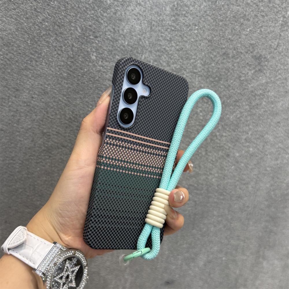 Business Sle Carbon Fiber Pattern For Magsafe Charge Case For Samsung S26 Ultra S25 S24 S23 Plus Slim Drop-Proof & Lanyard Cover