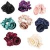 Flower Design Korean Hair Bands Satin Material Big Flower Scrunchies Satin Hair Rope  Korean Style