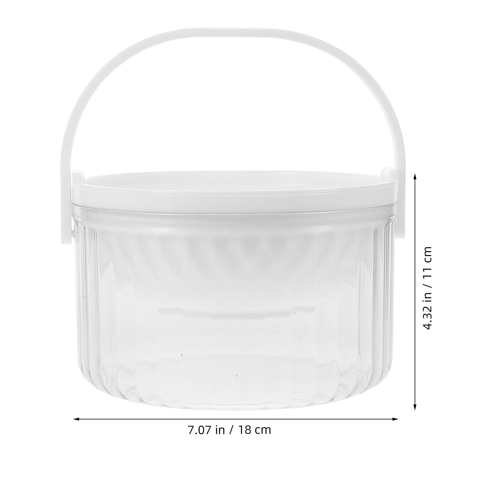 Large Plastic Salad Storage Container Handle Transparent Refrigerator Food Storage Bowl Lid Reusable Salad Prep Container Fridge