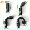 2PCS Swivel Hose End Fitting AN4AN6AN8AN10AN12 Fittings Adapter 0°/45°/90°180°  Aluminum Oil Fuel Line Reusable Universal  Black