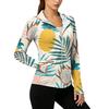 Women’s Zip Up Hooded Sun Jacket with Pockets Long Sleeve Lightweight Outerwear Tropical Print Design