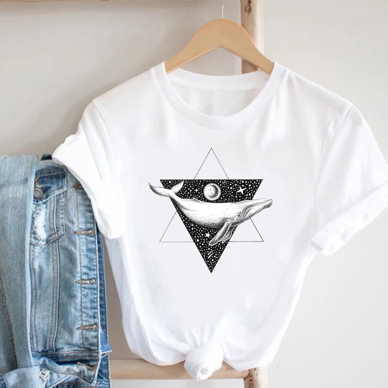 Sweet Beach 90s Tee Top Fashion T Shirt Lovely Style Clothing Casual Short Sleeve Women Print Lady Female Graphic T-shirt