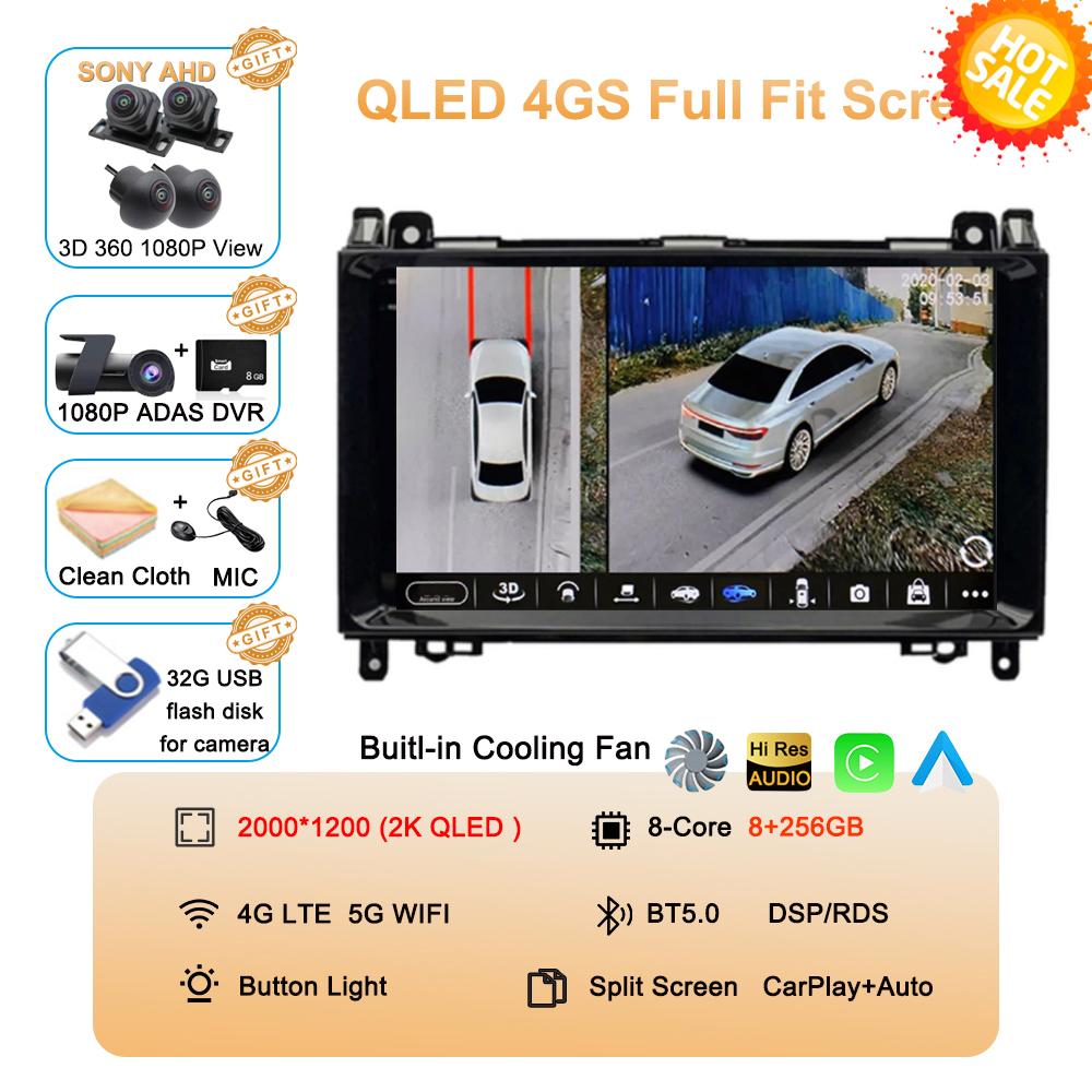Android 14 Car Radio 9'' For Mercedes Benz B200 Sprinter W906 W639 AB Class W169 W245 Viano Vito Multimedia GPS DVD Video Player