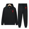 Spring Tide Brand Aml Classic Big Love Printing Men and Women the Same Couple Hooded Sweater Set