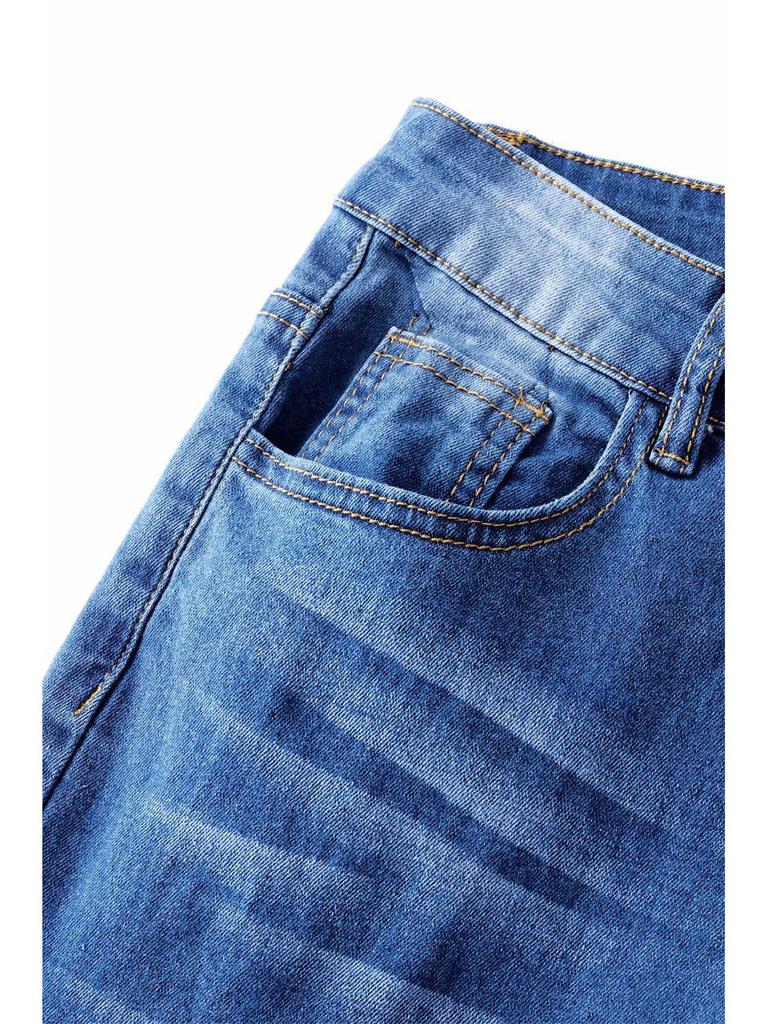 European & North American Women's Elastic Bell Bottom Fringe Jeans