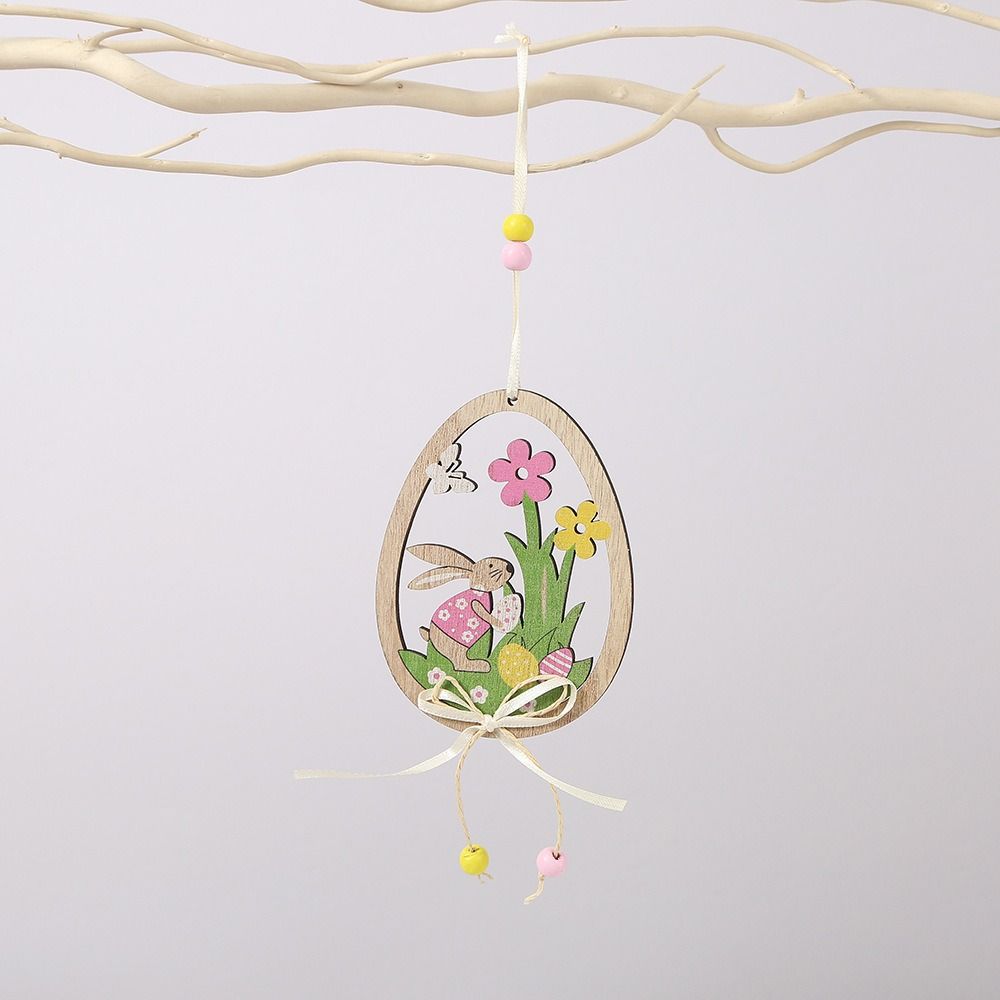 Easter Decor Easter Ornaments Wood Material Hanging Ornaments Wooden Ornaments  Outdoor Decor