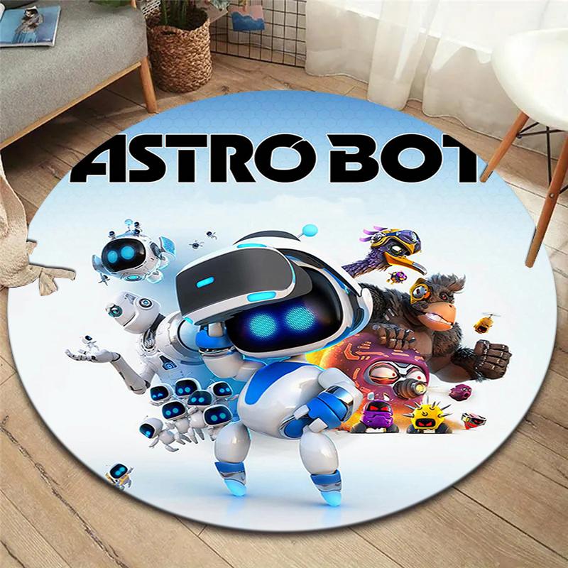 ASTRO BOT Runder Teppich, Teppich für Wohnzimmer Schlafzimmer Sofa Spielzimmer Dekoration, Rutschfeste Bodenmatte