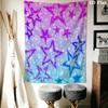 Colorful Pentagram Wall Tapestry Aesthetic Wall Hanging Printed Fabric Blanket Decorative Tapestries for Bedroom Living Room Home Decor