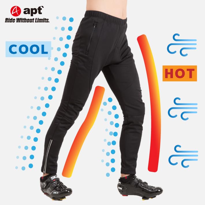 Windbreak Tights 3D GEL Pad Winter Cycling Pants L Inseam Apt' (Size (Waist 80-86cm, 75cm)