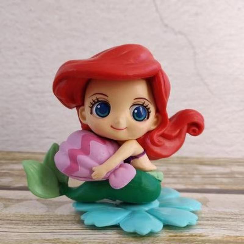 Disney 8cm Mermaid Princess Ariel Cinderella Sofia Cake Topper Decoration Birthday Party Children Kid Girl Gift
