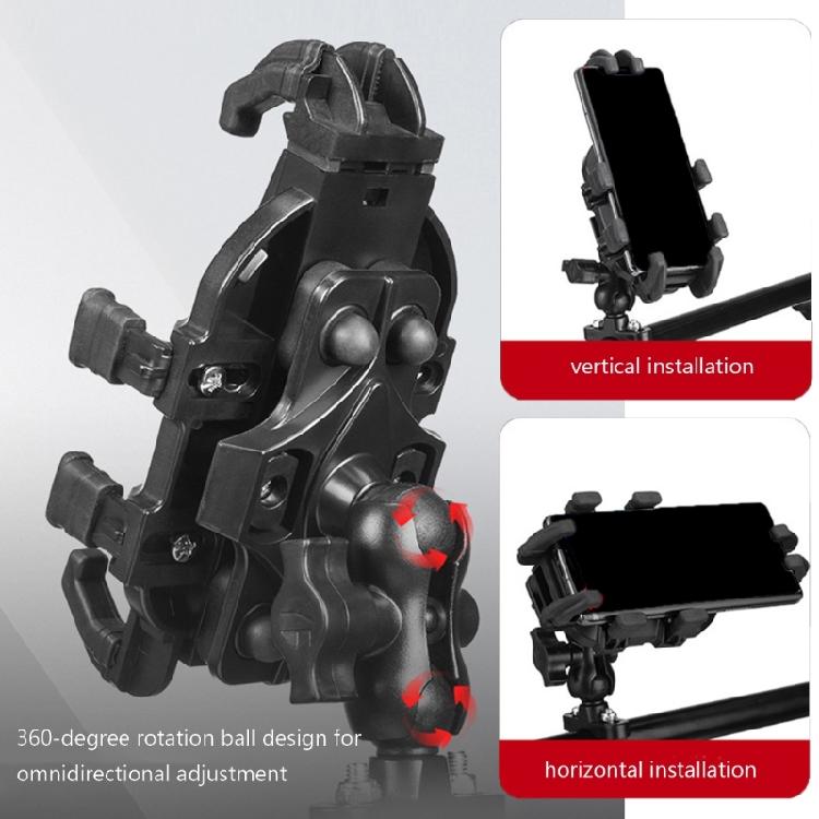 Motorcycle Phone Holder Vibration Damping System Universal Smartphone Clamp Quick Adjust Mount Shockproof For Bike