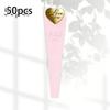 50pcs Love Heart Single Rose Sleeves Waterproof DIY Flower Wrapping Packa Transparent Floral Material Packaging
