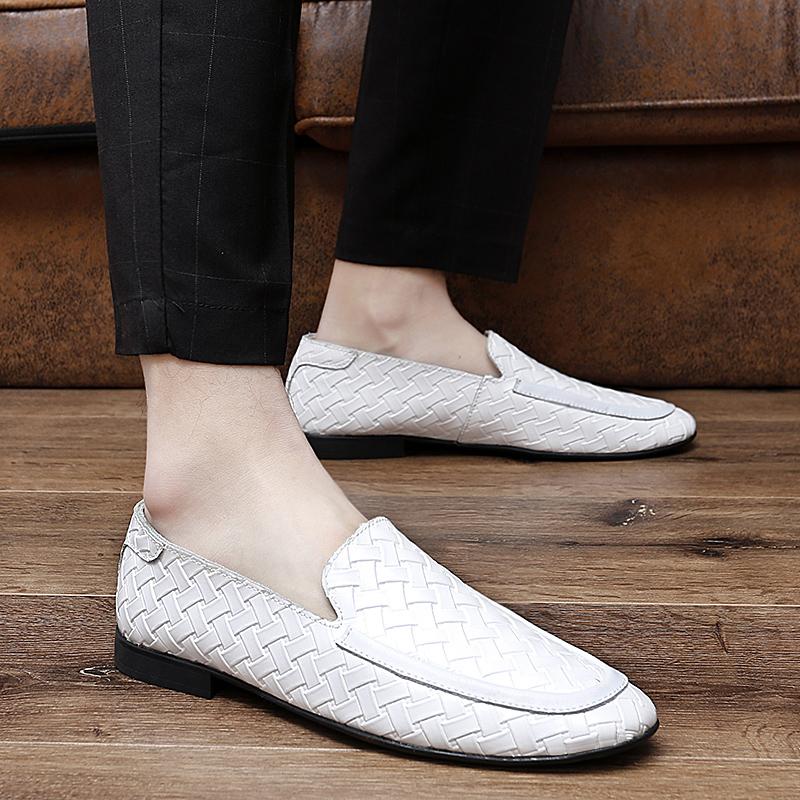 Fashion Luxury Brand Leather Mens Shoes Male Wedding Slip on Loafers Male Comfortable Slip on Moccasins Versatile Male Business Shoes
