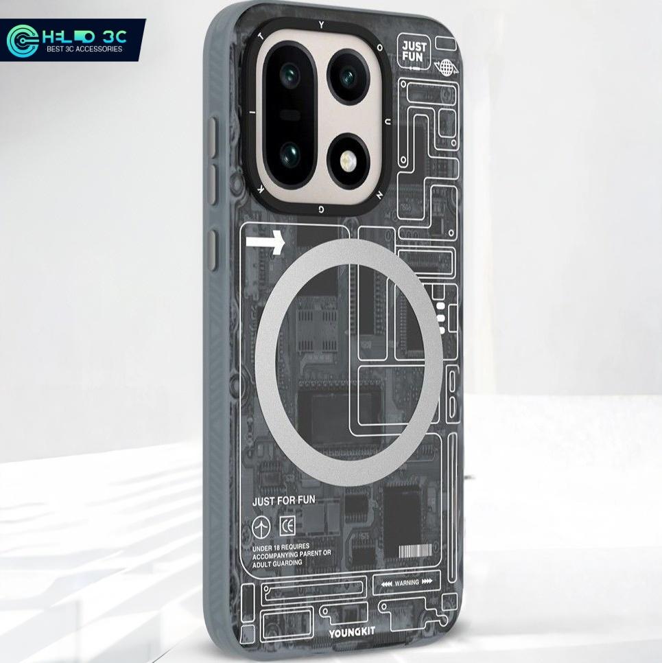 

Магнитный чехол Youngkit с текстурой схемы для Oneplus 15, противоударный, устойчивый к падениям, чехол для Oneplus 15 OnePlus 15