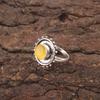 Natural Yellow Cat's Eye 925 Silver Statement Best Friend Gift Ethnic Boho Ring RR-49-41