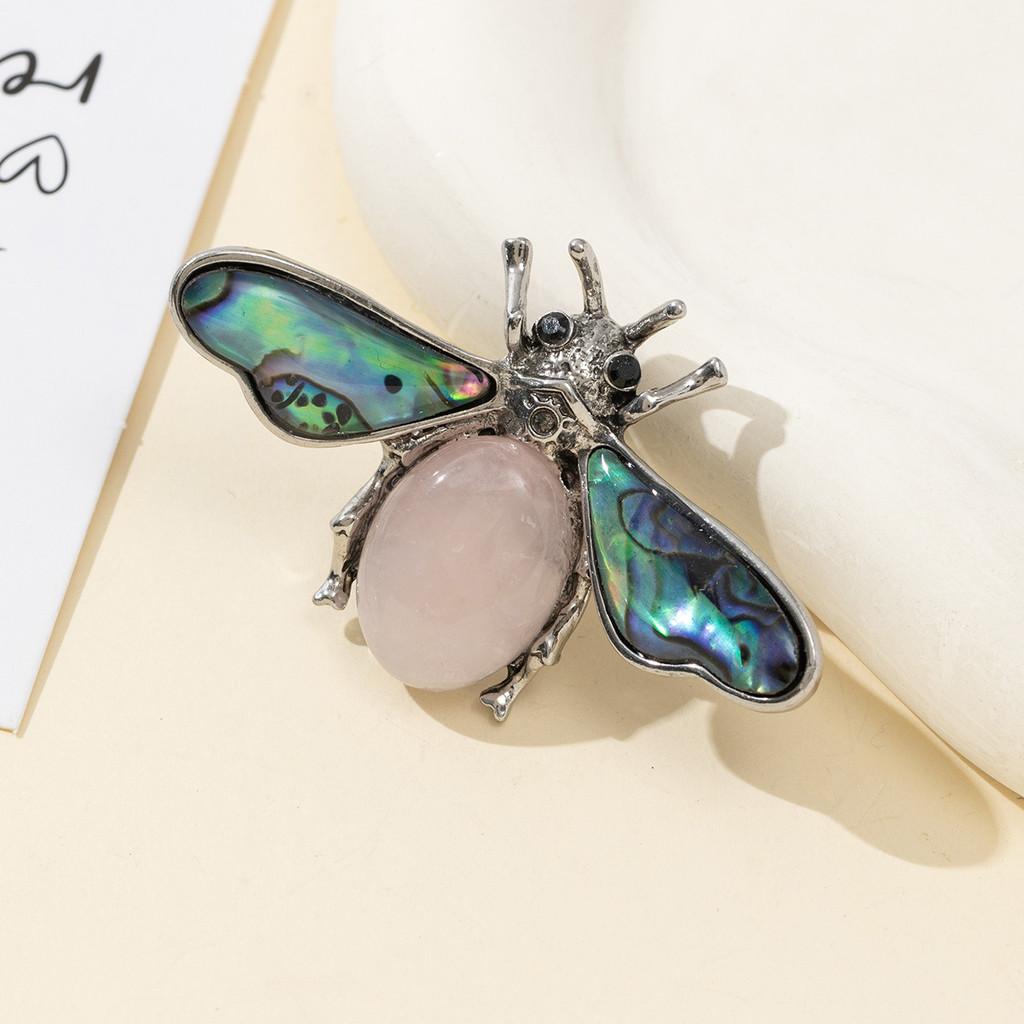 Fashion Brooch Pin With Shell And Stone For Elegant Clothing Accessory Gift