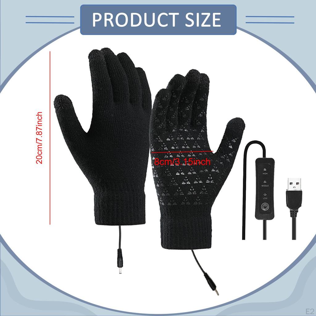 USB Heated Gloves Portable Lightweight Hand Warmer for Fishing Hiking Skiing