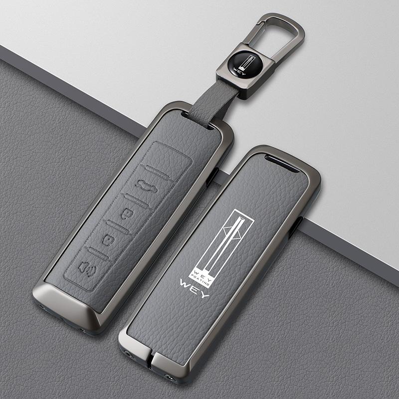 Zinc Alloy Leather Car Key Case Great Wall Wey Coffee01 Coffee02 Wey-X Wey-S Wey-Gt Vv7 Gt Key Holder Car Key Case Accessories