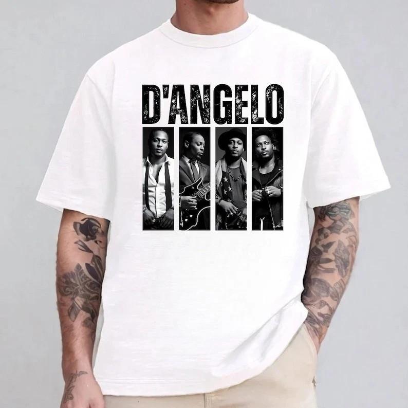 D’Angelo 90s R&B 1974 2025 Tričko s vzpomínkami Bílé Unisex S-5XL ND1382 Unisex Tričko