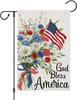 God Bless America 4th of July Garden Ag 12x18 Inch Double Sided Burlap Outside, Daisy Oral Patriotic Yard Ag for Indep AAS