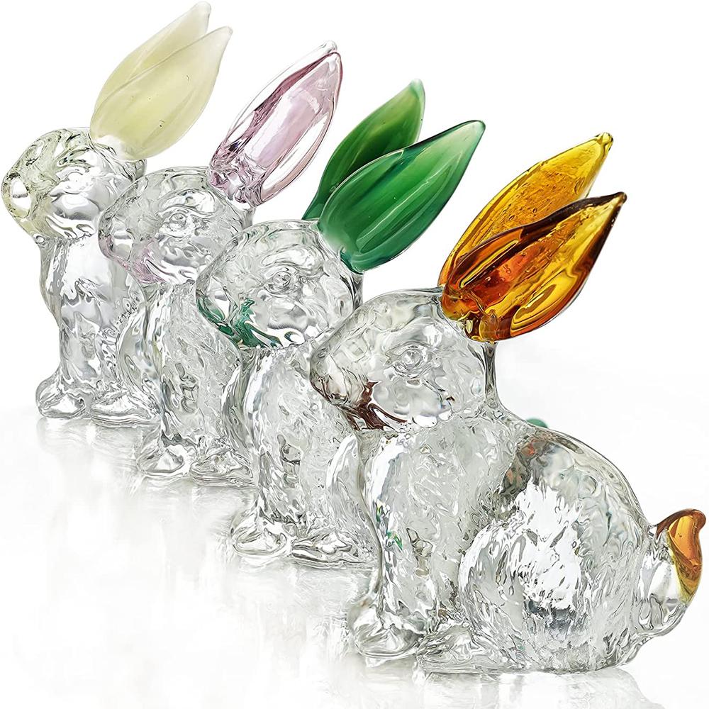 Hot Sale New Product Acrylic Crystal Rabbit Statue Environmentally Friendly Multi-Size Custom Small Animal Ornament Glass